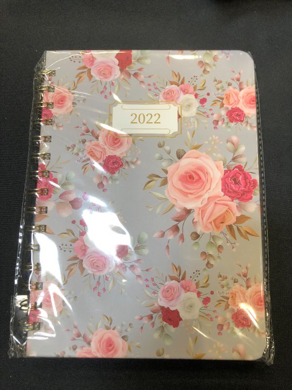 Photo 2 of HBlife 2022 Monthly Planner, Daily & Weekly Planner, 8.5 x 6.4 Inches, Monthly Tabs, Hard Cover, Inner Pocket, Twin Wire Binding Journal for Students - Flora Pattern