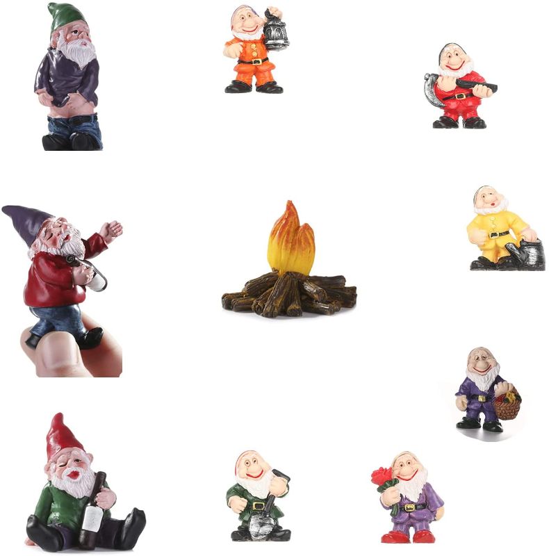 Photo 1 of 10pcs Fairy Garden Accessories Decorations Collectible Figurines Miniature Gardening Gnomes Figurines Ornaments