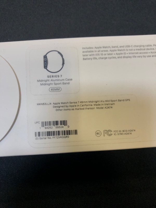 Photo 3 of Apple Watch Series 7 [GPS 45mm] Smart Watch w/ Midnight Aluminum Case with Midnight Sport Band. Fitness Tracker, Blood Oxygen & ECG Apps, Always-On Retina Display, Water Resistant
