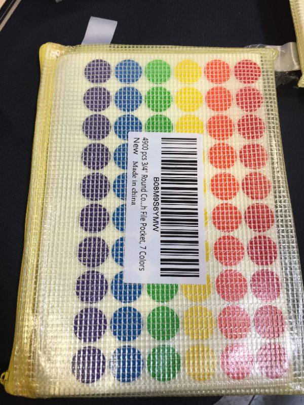 Photo 2 of 4900 PCS 3/4" Round Coding Labels, Circle Dot Stickers, 7 Colors, with File Pocket