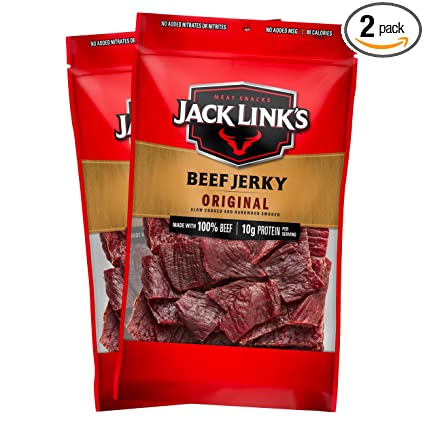 Photo 1 of  Pack of 2 Jack Link's Original Beef Jerky | Slow Cooked & Hardwood Smoked - 9oz --- exp 10/2022