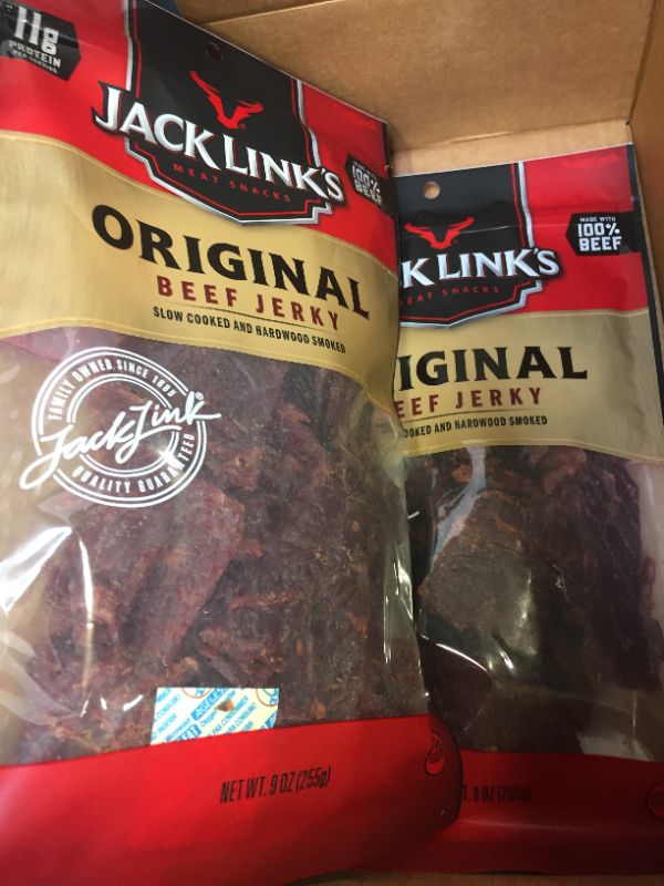 Photo 3 of  Pack of 2 Jack Link's Original Beef Jerky | Slow Cooked & Hardwood Smoked - 9oz --- exp 10/2022