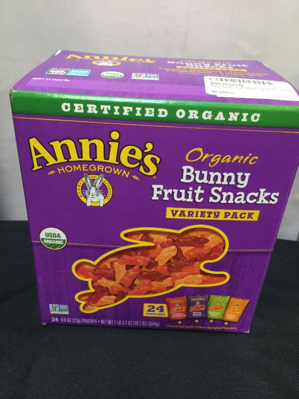 Photo 2 of Annie's Organic Bunny Fruit Snacks, Variety Pack, Gluten Free, Vegan, 24 ct ---- exp 09/2022

