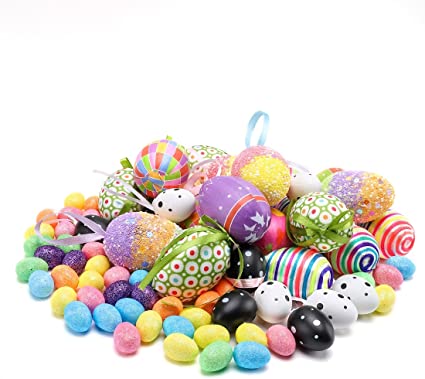 Photo 1 of 80Pcs Easter Eggs Assortment, Colorful Easter Basket Stuffer Fillers for Easter Eggs Hunt Party Favor Gifts --- FACTORY SEALED 
