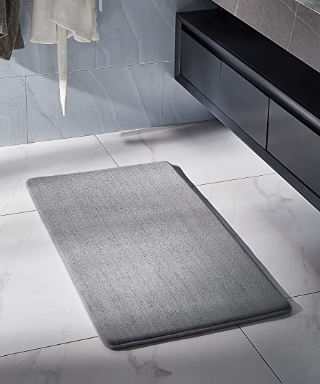 Photo 1 of Ophanie Soft Non-Slip Memory Foam Bath Mat, Super Absorbent Anti-Slip Grey Bathroom Rugs,24 Inches X 44 Inches,Bath Rugs for Bathroom,Fluffy Bath Rugs, Gray Bathroom Mats,Rugs Bathroom