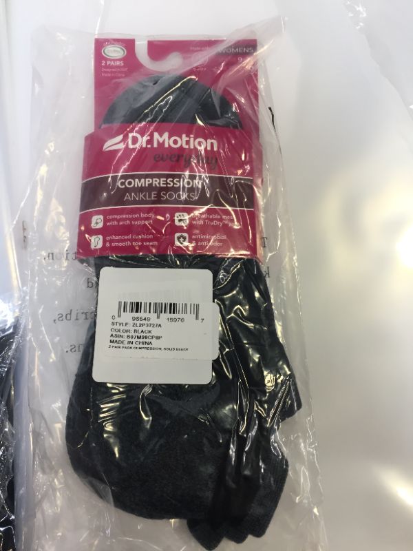 Photo 2 of Women's Dr. Motion 2-Pk. Compression Ankle Socks, Size: 9-11, Black
