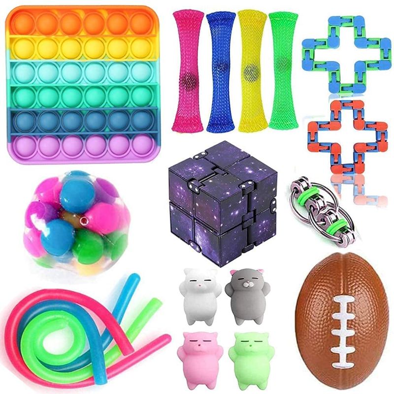 Photo 1 of YUZHANGTONG Sensory Toys Set, Stress and Anxiety Fidget Toy for Children Adults, Special Toys Assortment for Birthday Party Favors, Classroom Rewards Prizes, Carnival (Rainbow Colors)
