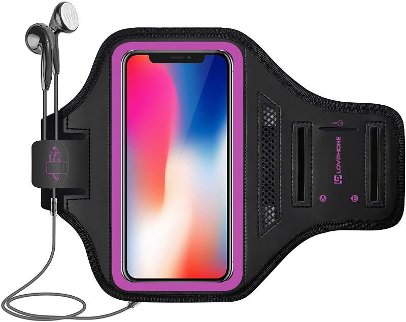 Photo 1 of iPhone 11 Pro/iPhone X/XS Armband, Sport Running Exercise Gym Case with Key Holder & Card Slot,Fingerprint Sensor Access Supported and Sweat-Proof