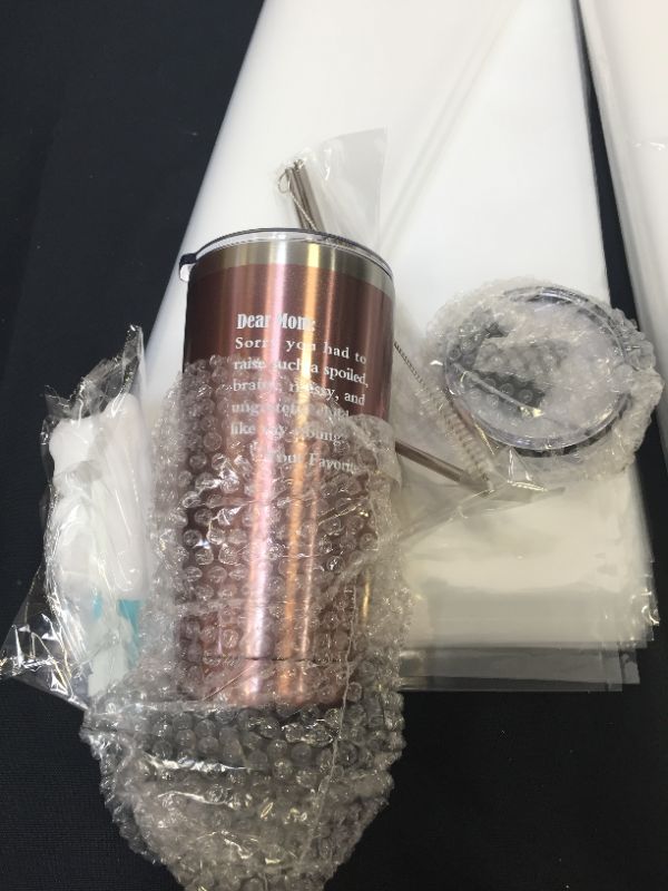 Photo 2 of  Mother's Day Gifts for Mom, Dear Mom Stainless Steel Travel Tumbler, Birthday Mother's Day Gifts for Mom Mother New Mom Mama To Be Her, 20oz Insulated Travel Tumbler with Lids, Rose Gold