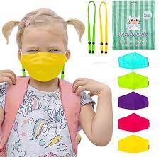 Photo 1 of Chainchilla Kids Mask with Mask Lanyards for 4-10 yrs old I Colorful Masks for Kids I Kids Reusable Face Mask I Kids Masks Washable I Pack of 5 Different Colored Children Mask and 2 Mask Lanyards
