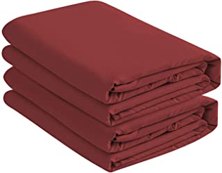 Photo 1 of Basic Choice 2-Pack Deep Pocket Bed Fitted Sheet / Bottom Sheet, Standard 100 by Oeko-Tex - King, Burgundy
