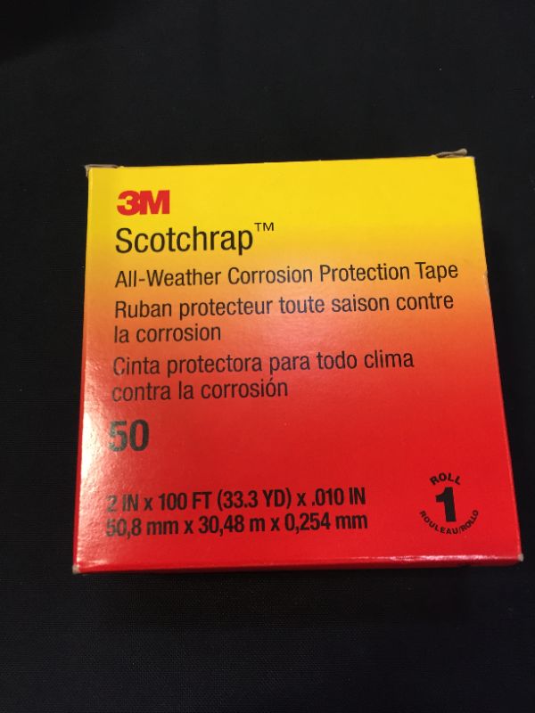 Photo 2 of 3M 50-UNPRINTED-2X100FT-BOX Premium Grade All-Weather Corrosion Protection Tape 2 Inch x 100 ft x 10 mil Vinyl Backing Black Scotchrap
