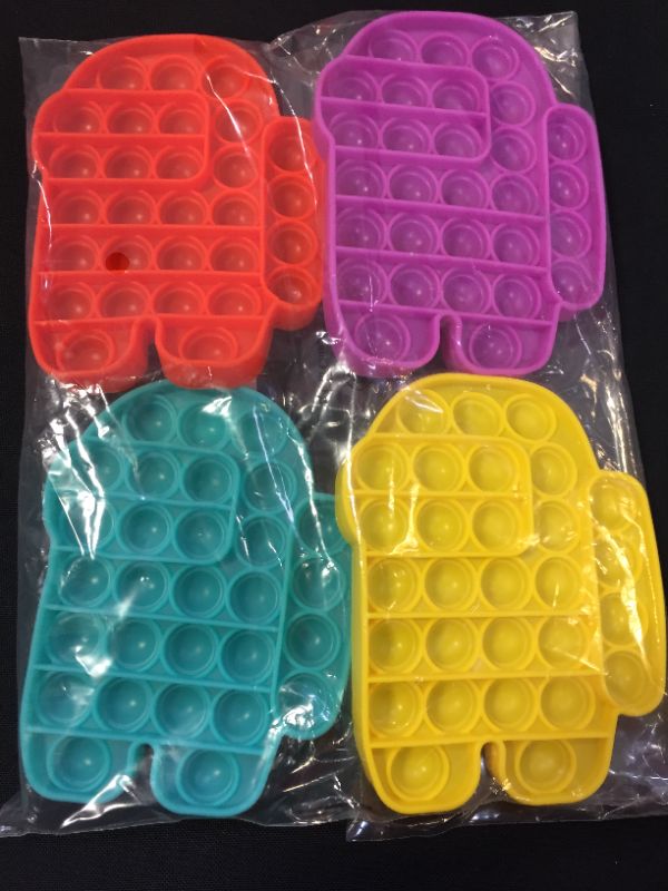 Photo 2 of 4 Packs Pop Poop Fidget Toy, Sensory Anxiety Stress Relief Satisfying ADHD fidgets Bubble Figetget Popper Figit Set, Purple Orange Yellow Green Poppop Fidgettoys
