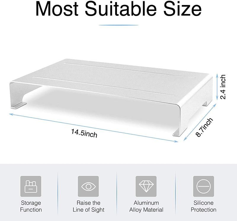 Photo 1 of Monitor Stand Riser, RAINBEAN Custom Size Monitor Riser/Computer Stand for Home Office Business w/Sturdy Platform, PC Desk Stand for Keyboard Storage & Multi-Media Laptop Printer TV Screen
14.5 x 8.7 x 2.4 inches
