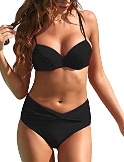 Photo 1 of ALYCASO Push Up Underwire Swimsuits for Women Twist High Waisted Triangle Bikini Two Piece Bathing Suits BRAND NEW XL
