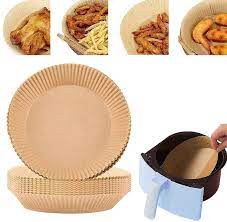 Photo 1 of 100Pcs Air Fryer Disposable Paper Liner,Non-Stick Air Fryer Liners,Oil-Proof,Water-Proof Parchment Paper,7.9inch Food-Grade Parchment for Baking Roasting Microwave
