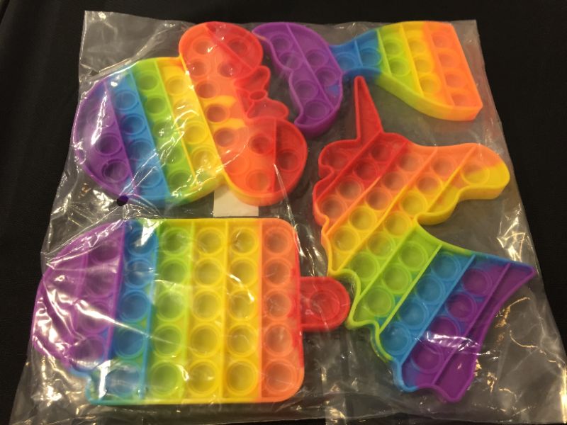 Photo 2 of 4 Pack Pop Fidget Sensory Its Toy Cheap Popper Popitsfidget Poppit Set Stress Bubble Silicone Gift Special Need Kid Boy Girl Teen Adult Friend ADHD Rainbow Unicorn Butterfly Meteor
