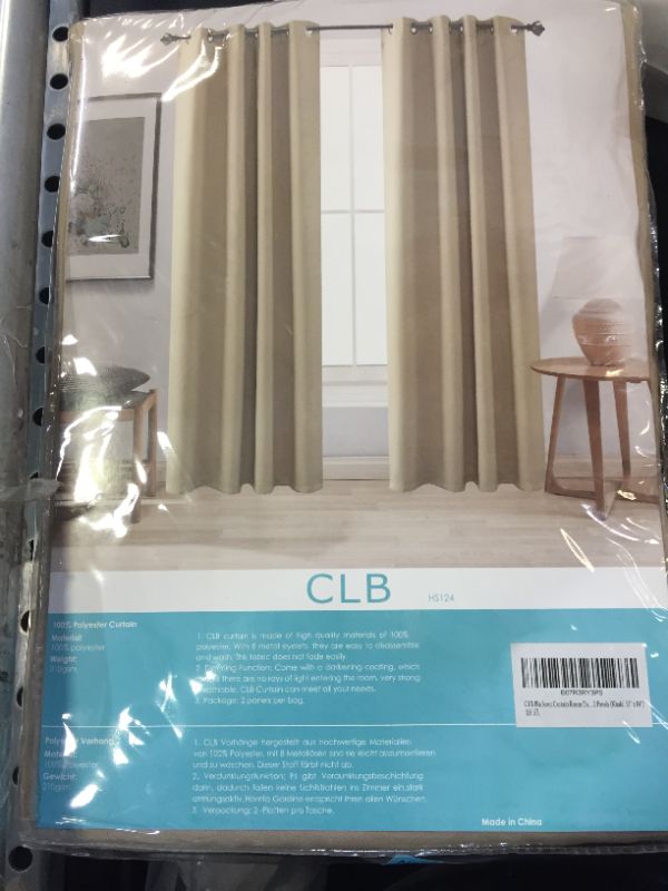 Photo 2 of CLB 100% Blackout Curtains 2 Panels, Thermal Insulated Blackout Curtains for Bedroom, Grommet Curtains for Living Room, Room Darkening Curtains, Room Curtains Khaiki 96 inch Length
