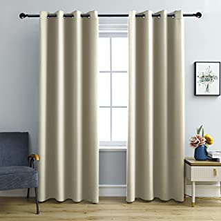 Photo 1 of ASODRILL Blackout Curtains & Drapes Thermal Insulated with Grommet Darkening Window Curtains for Bedroom/ Living Room (Beige, 52''X 84'', 2 Panels)
