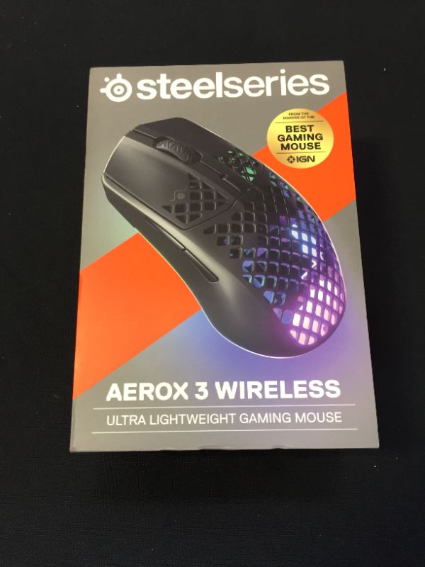 Photo 3 of SteelSeries Aerox 3 Wireless - Super Light Gaming Mouse - 18,000 CPI TrueMove Air Optical Sensor - Ultra-lightweight Water Resistant Design - 200 Hour Battery Life
