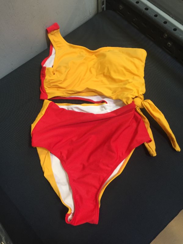 Photo 1 of WOMENS BATHING SUIT ONE PIECE RED/YELLOW
SMALL