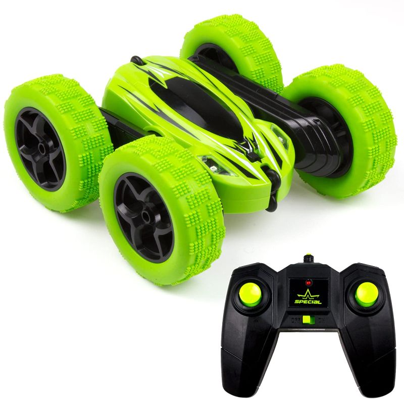 Photo 1 of Cheerwing RC Car for Kids 360 Rotating 4WD Double Sided Stunt Car 2.4Ghz High Speed Rock Crawler  1165A GREEN
