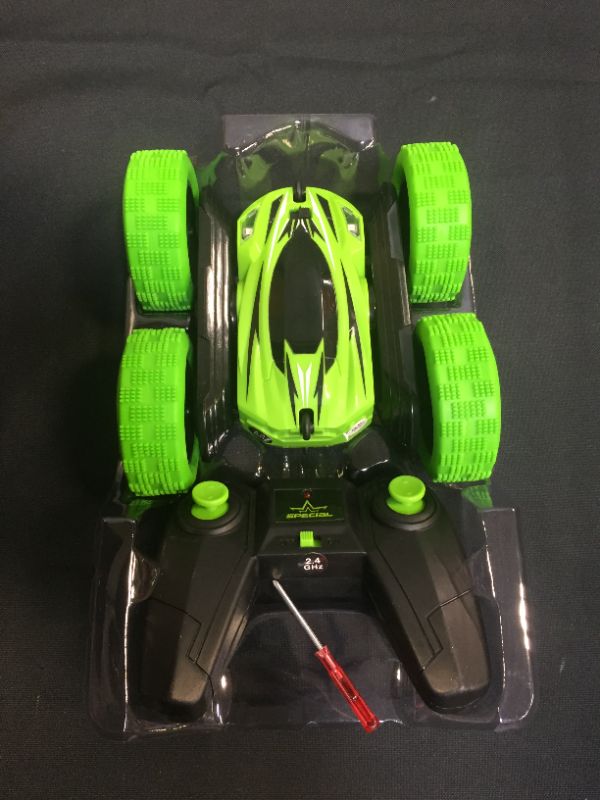 Photo 2 of Cheerwing RC Car for Kids 360 Rotating 4WD Double Sided Stunt Car 2.4Ghz High Speed Rock Crawler  1165A GREEN
