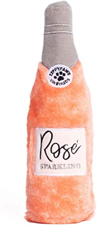 Photo 1 of Zippy Paws - Happy Hour Crusherz Drink Themed Crunchy Water Bottle Dog Toy - Rosé
