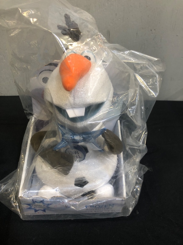 Photo 2 of Disney Olaf's Frozen Adventure Light-Up Bow Tie 12” Plush - Sings Jingle Bells