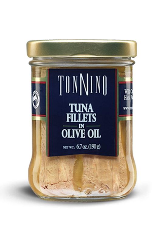 Photo 1 of Tonnino Tuna Fillets Low Calorie and Gluten Free Yellowfin Jarred Premium Tuna in Olive Oil 6.7 oz (Pack of 1)---BEST BY JUNE 2024