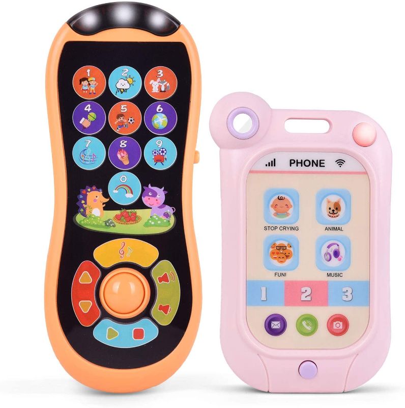 Photo 1 of FUN LITTLE TOYS Remote and Phone Bundle with Music, Fun, Interactive Touch Screen Remote Control Smartphone Toys for Baby, Infants, Kids, Boys or Girls, Pink
STOCK PHOTO MAY VARY