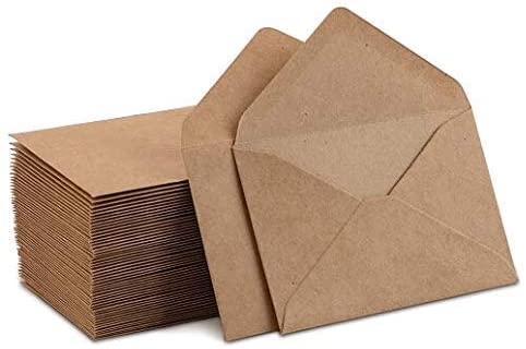 Photo 1 of Kraft Mini Envelopes Brown Kraft Envelopes for Gift Cards and Business Cards (4.125 X 2.7"
200 Pack)