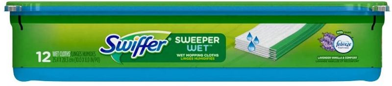 Photo 1 of 2 PACK - Swiffer Sweeper Wet Mopping Pad Refills for Floor Mop with Febreze Lavender Vanilla & Comfort Scent 12 Count
