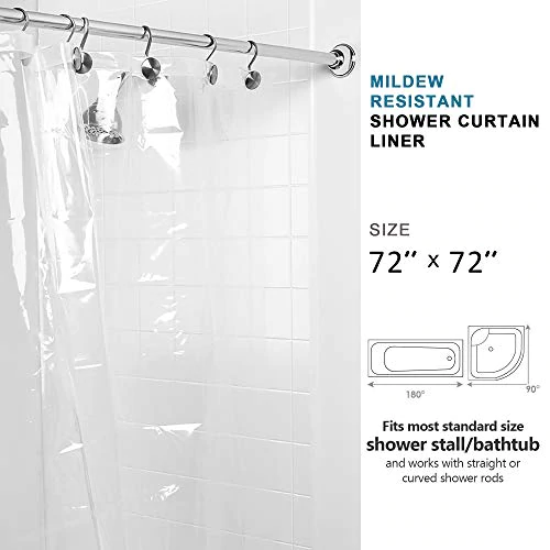 Photo 1 of downluxe Shower Curtain Liner Clear - PEVA 3G Waterproof for Bathroom