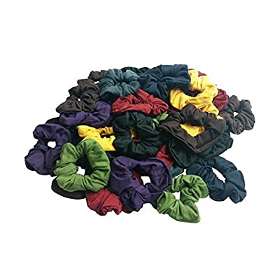 Photo 1 of CoverYourHair Scrunchies for Hair – Pony Holders – Scrunchies Hair Tie – 36 Pk Assorted Scrunchies
