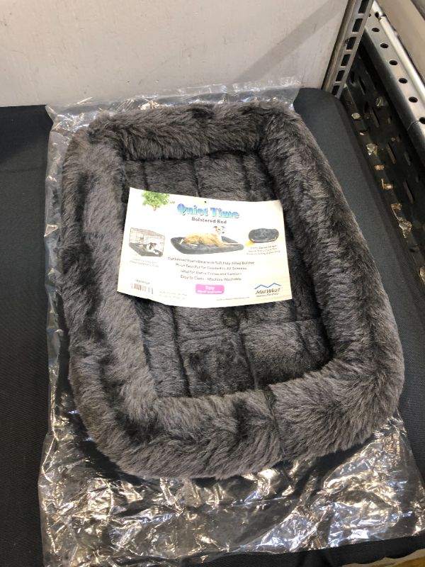 Photo 2 of 18L-Inch Gray Dog Bed or Cat Bed w/ Comfortable Bolster | Ideal for "Toy" Dog Breeds & Fits an 18-Inch Dog Crate | Easy Maintenance Machine Wash & Dry | 1-Year Warranty

