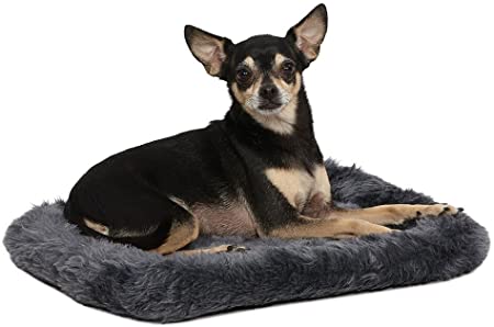 Photo 1 of 18L-Inch Gray Dog Bed or Cat Bed w/ Comfortable Bolster | Ideal for "Toy" Dog Breeds & Fits an 18-Inch Dog Crate | Easy Maintenance Machine Wash & Dry | 1-Year Warranty
