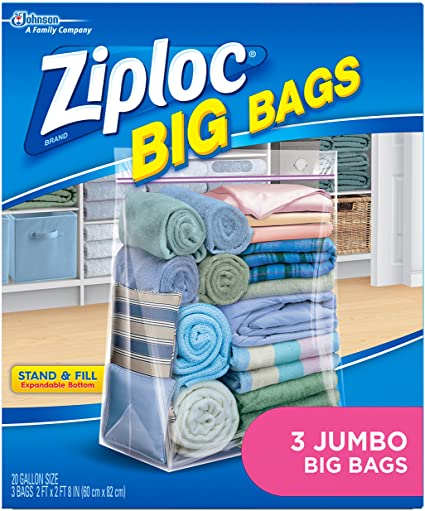 Photo 1 of Ziploc Big Bags Clothes and Blanket Storage Bags for Closet Organization, Protects from Moisture, Jumbo, 3 Count - 2 pck
