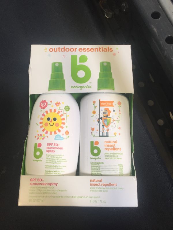 Photo 3 of Babyganics 50 SPF Baby Sunscreen Spray and Bug Spray | Octinoxate & Oxybenzone Free | DEET Free, 6oz each, Combo 2 Pack
EXP 03/01/2023