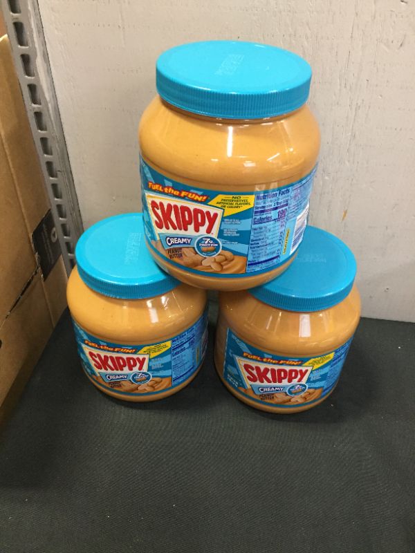 Photo 4 of 3 pack Skippy Creamy Peanut Butter, 64 Ounce
best by 05/22/2022