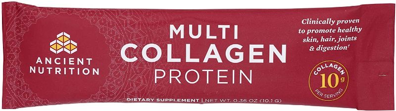 Photo 1 of 2 PACK ANCIENT NUTRITION Multi Collagen Complex Powder Packet, 0.36 OZ ( Packaging may Vary)
BEST BY 2024