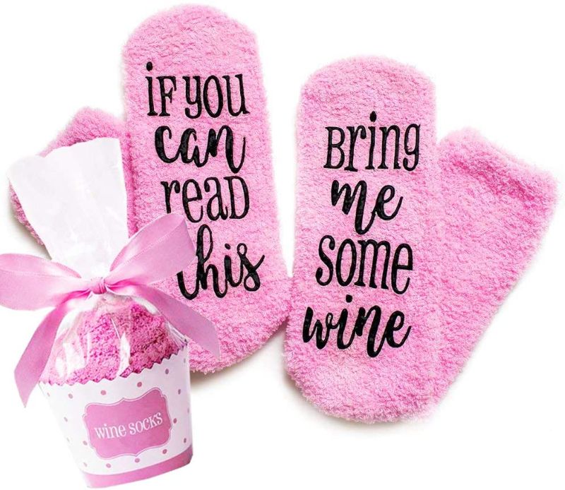 Photo 1 of 3 PACK Gift Wine Socks"If You Can Read This Bring Me Some Wine" Funny Novelty Luxury Socks - Wine Lovers Gifts for Women Under 25 Dollars (pink)
