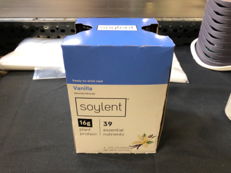 Photo 2 of Soylent Vanilla Plant Protein Meal Replacement Shake, 11 Fl Oz, 4 Bottles - Packaging and Flavor May Vary -- Best Before MAR 29 2022