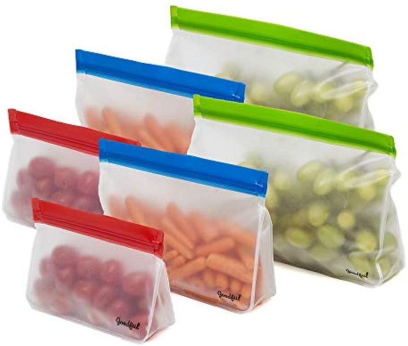 Photo 1 of Reusable Standup Food Storage Bags (6 pack, Assorted Sizes)
