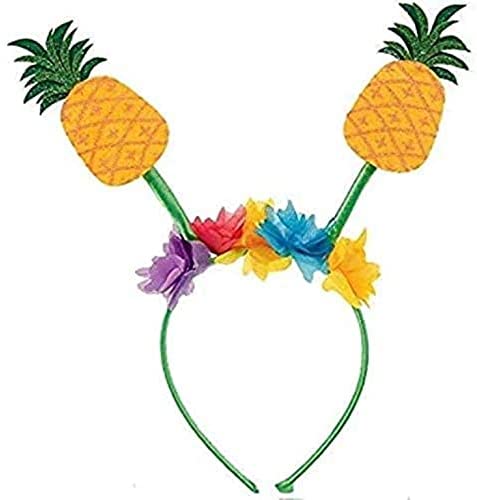 Photo 1 of Amscan 397140 Summer Pineapple Flower Party Green Headband, 10.25" x 10"