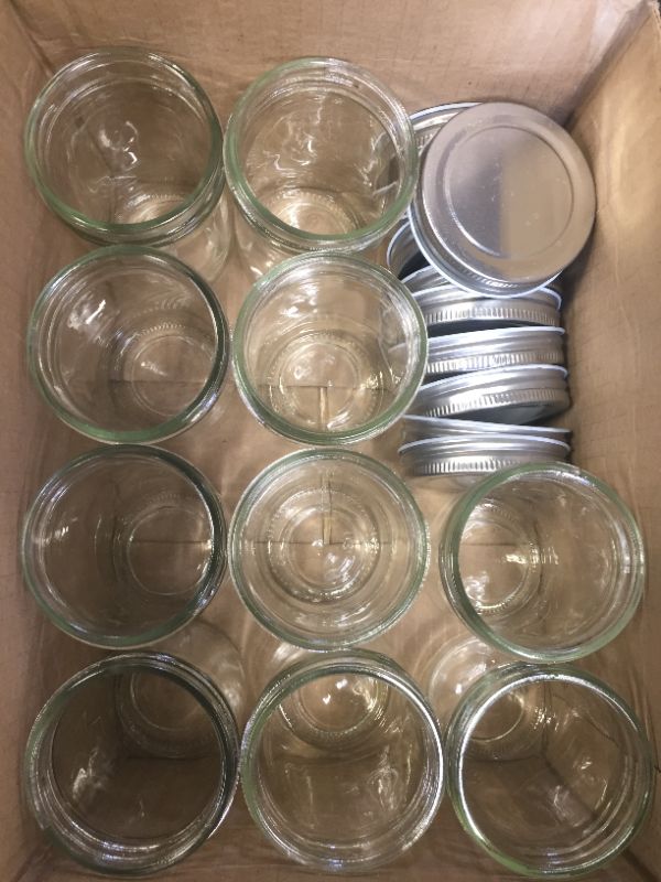 Photo 2 of 12oz Mason Jars with Lids, 12 Pack Regular Mouth Glass Canning Jars with Labels, Metal Lids for Food Storage, Canning, Jam, Overnight Oats