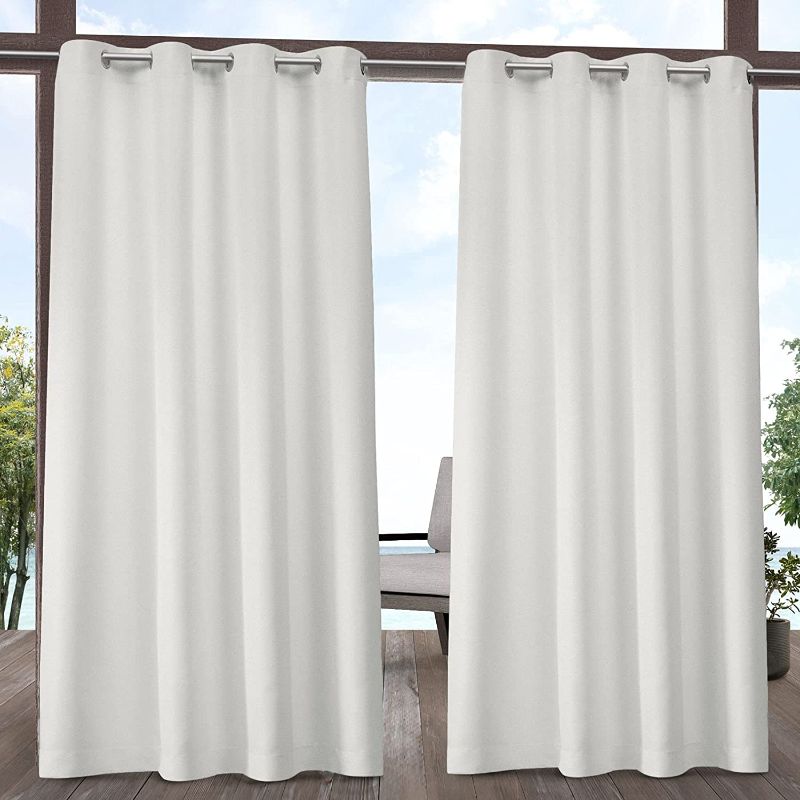 Photo 1 of 
Exclusive Home Indoor/Outdoor Solid Cabana Grommet Top Curtain Panel, Vanilla, 54x96, 2 Piece