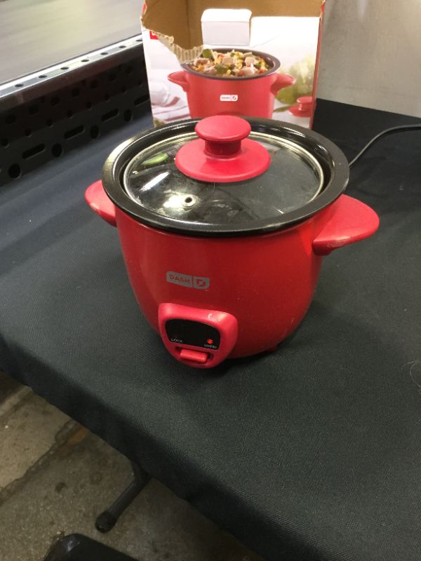 Photo 2 of 
Dash Mini Rice Cooker Steamer with Removable Nonstick Pot, Keep Warm Function & Recipe Guide, 2 cups, for Soups, Stews, Grains & Oatmeal - Red