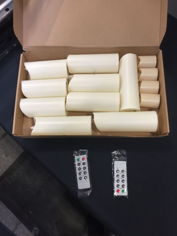 Photo 2 of Antizer Flameless Candles Led Candles Pack of 9(H 4" 5" 6" 7" 8" 9" x D 2.2") Ivory Real Wax Battery Candles with Remote Timer AND 4 BONUS CANDLES