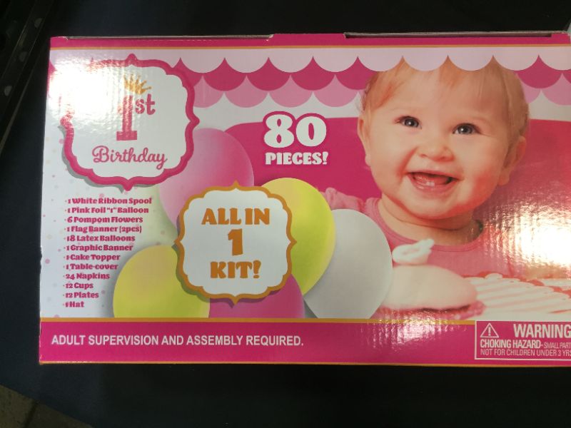 Photo 1 of  80 PCs First Birthday Decorations, Party Supplies 